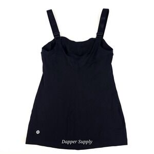 Lululemon Black Stretch Built in Bra Adjustable Strap Tank Top Size 6